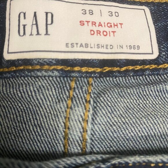 GAP Men’s Straight Fit Jeans – Dark Wash – Size 38x30 – Classic Everyday Denim - Picture 8 of 11
